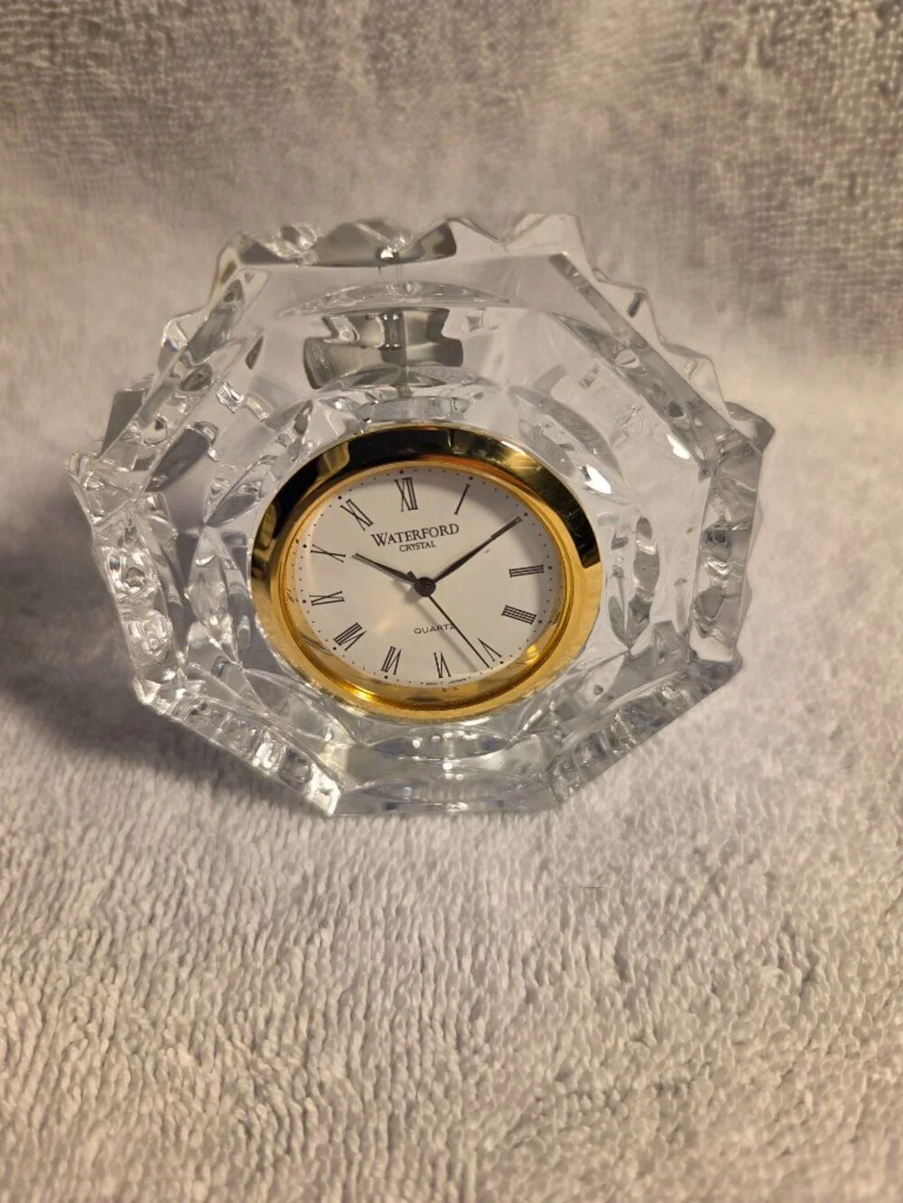 Waterford Gold Faced Octagonal Desk Clock 3
